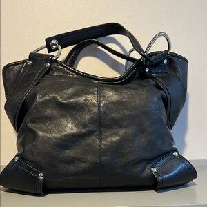 Kooba Elegant Black Leather Tote Bag